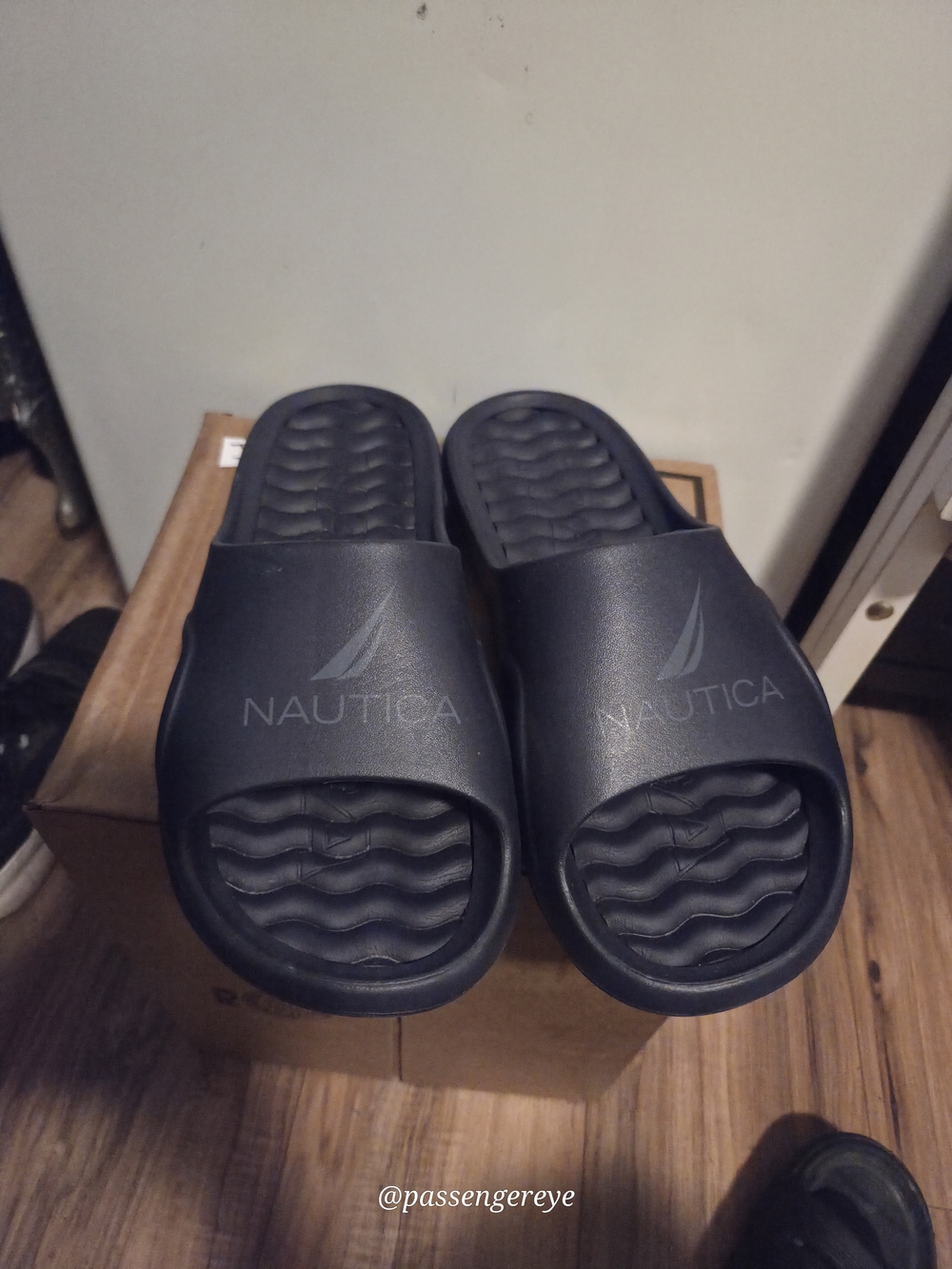 Nautica Men's Dark Blue Slide Sandals